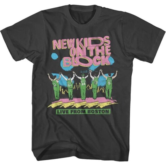 Live From Boston New Kids On The Block Band Parent Fan Outfit T-Shirt 90 - Picture 1 of 5